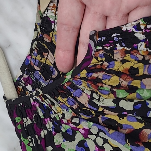 EUC Silk Presley Skye Button Front Dress Size M Purple & Black - Picture 6 of 6